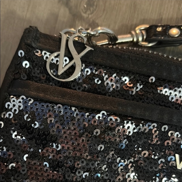 Victoria's Secret Black and Silver Sequin Wristlet - Picture 2 of 6